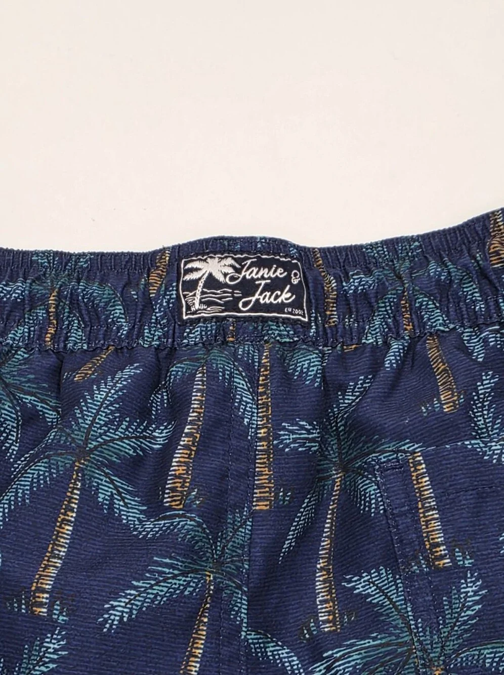 Janie and Jack boys' palm tree swim trunks size 8